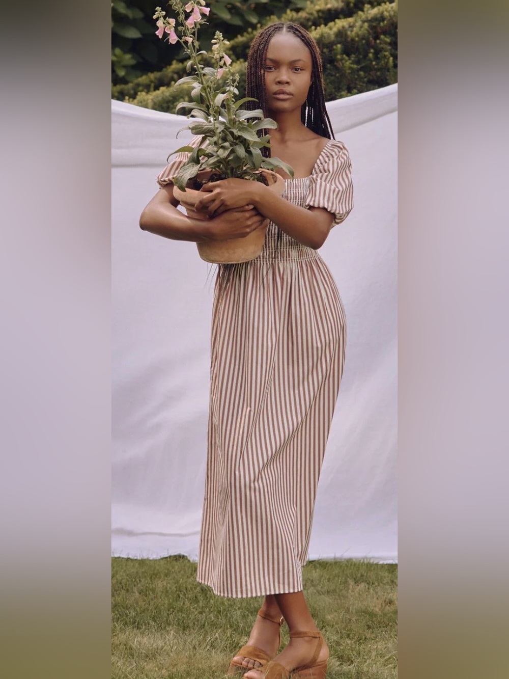 New Hill House Julia nap dress in rust stripe - Picture 5 of 11